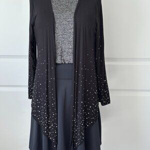 Black lightweight sweater with sparkling rhinestones, size XL